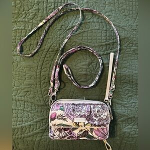 Vera Bradley Lavender and Cream Floral Crossbody Bag